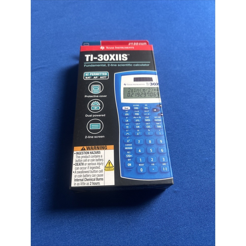 Texas Instruments TI-30XIIS Scientific Calculator Lightning Blue New Sealed Box
